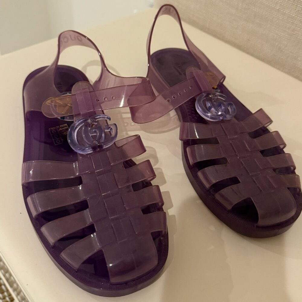 Brand new Gucci Transparent Purple Jelly Sandals